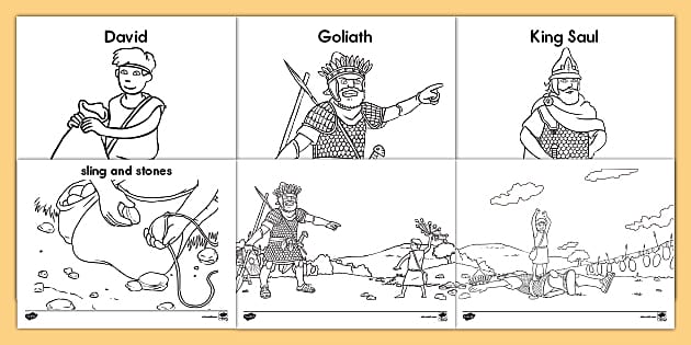 David and goliath coloring pages teacher