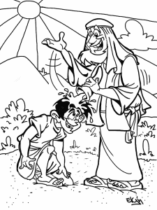 Samuel anoints david as king cartoon coloring page