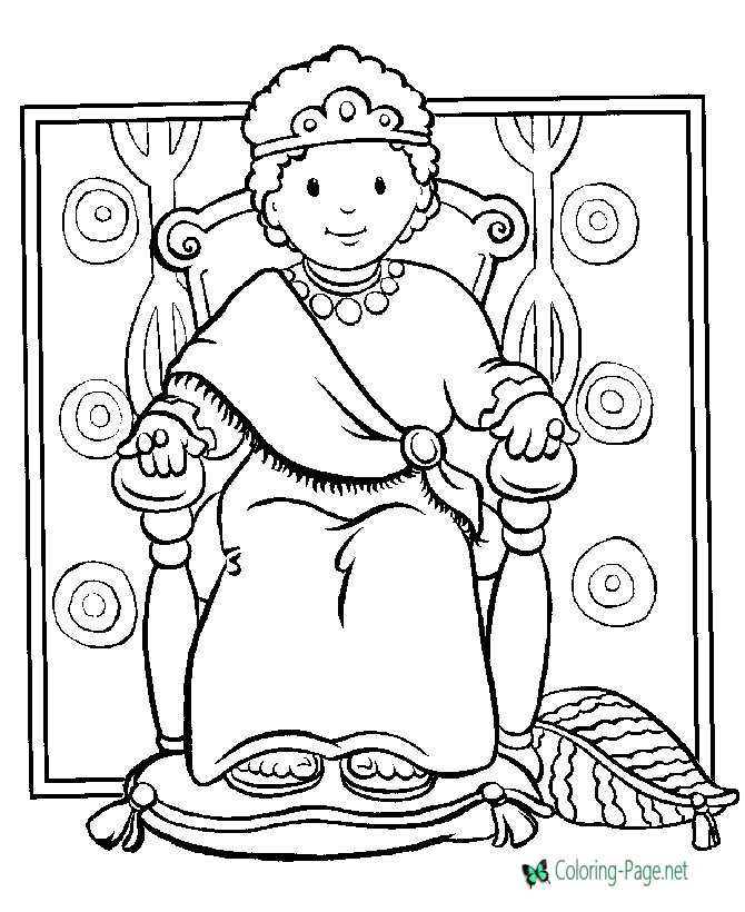 Christian coloring pages boy king david