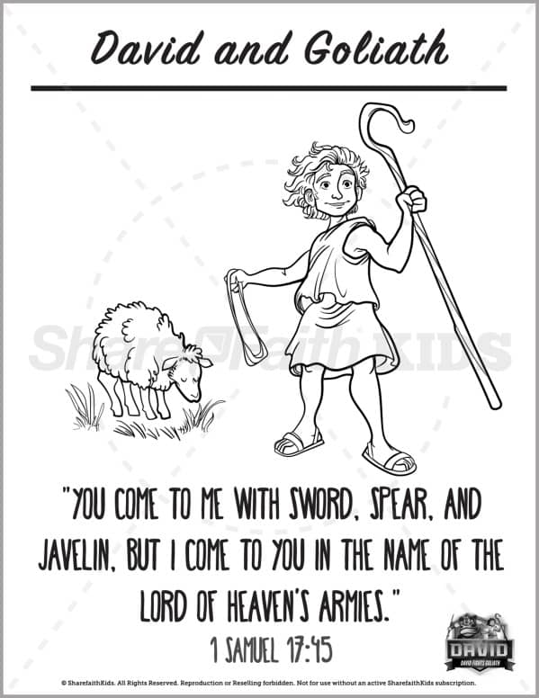 Samuel david and goliath preschool coloring pages â