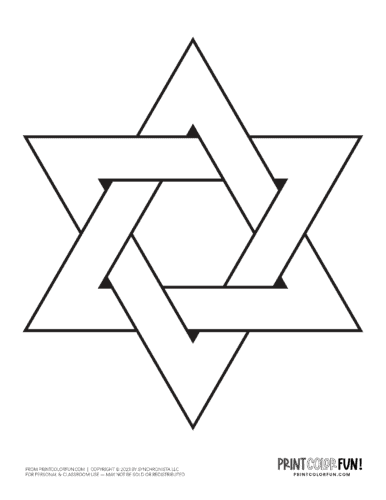 Star of david clipart pages for creative learning at