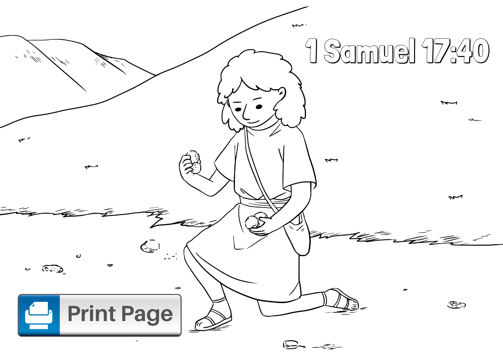 Free printable david and goliath coloring pages for kids â connectus