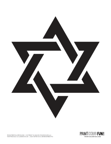 Star of david clipart pages for creative learning at