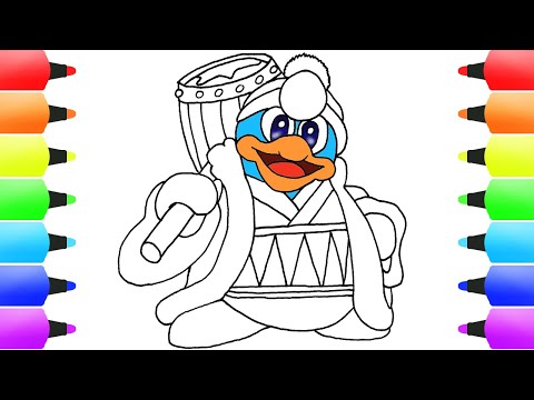 King dedede drawing for kids easy to draw and color