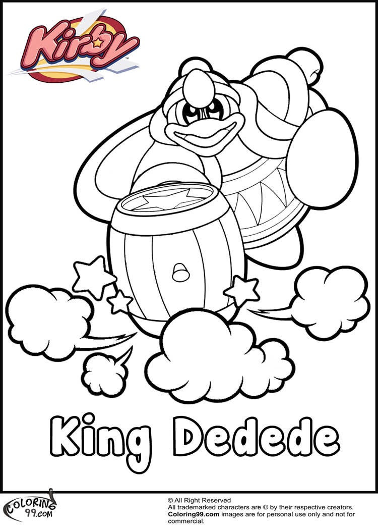 Kirby coloring pages team colors