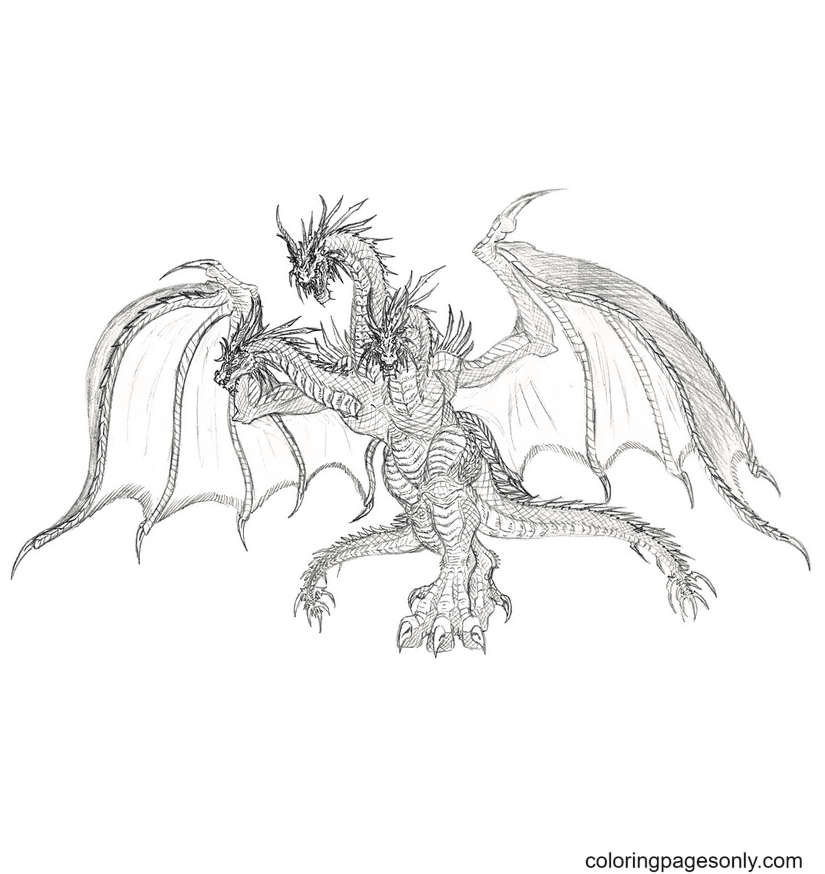 King ghidorah coloring pages printable for free download