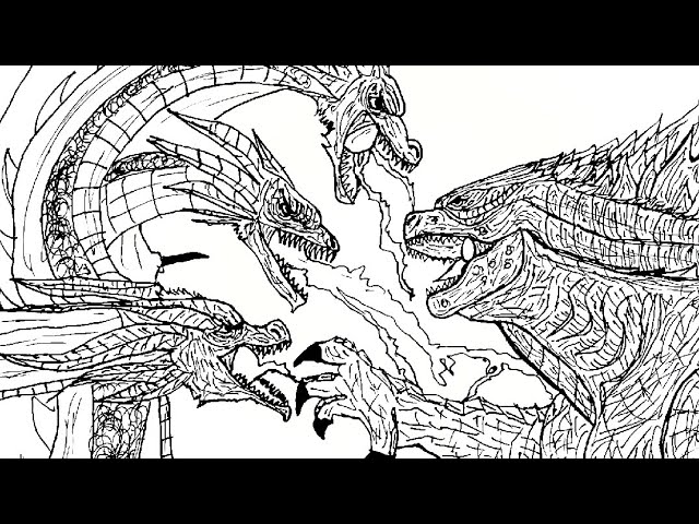 How to draw godzilla vs king ghidorahmonsterversestep by step