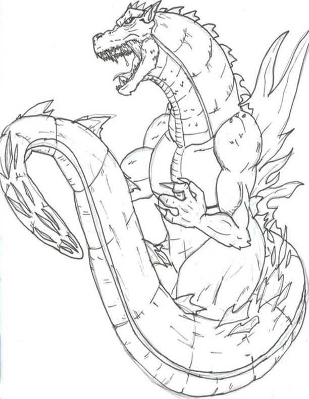 Free easy to print godzilla coloring pages