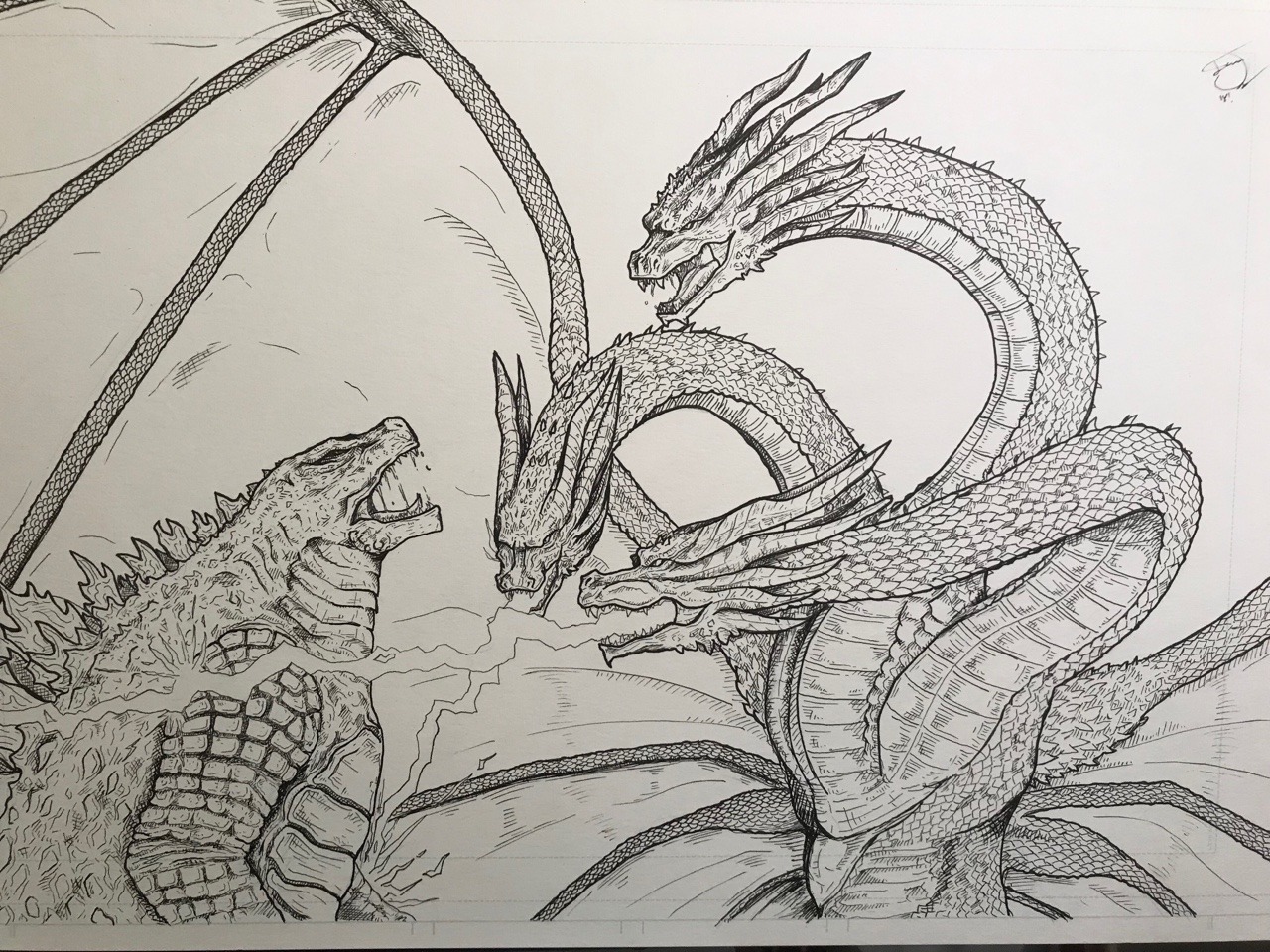 E on sucker lick my battery àãà â godzilla vs king ghidorah linework plete color