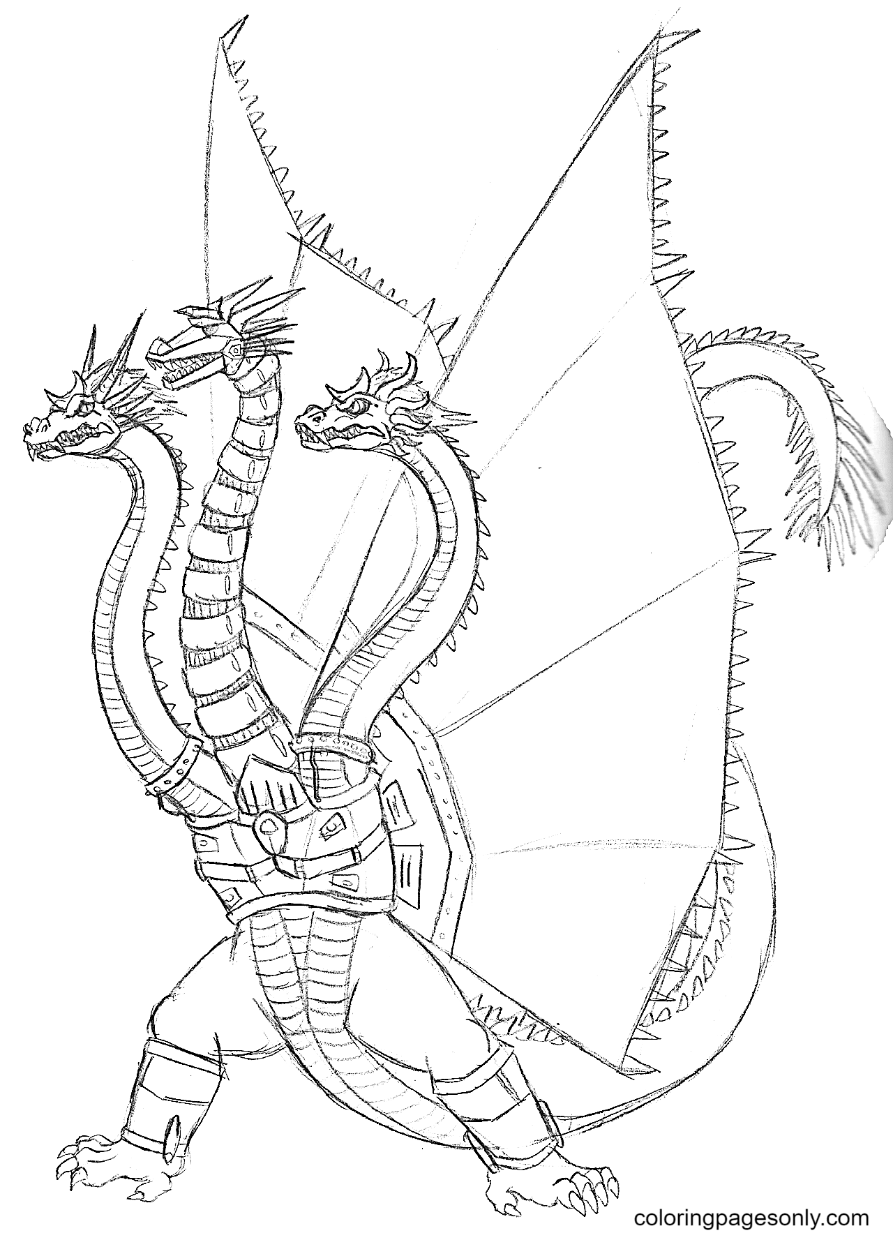 King ghidorah coloring pages