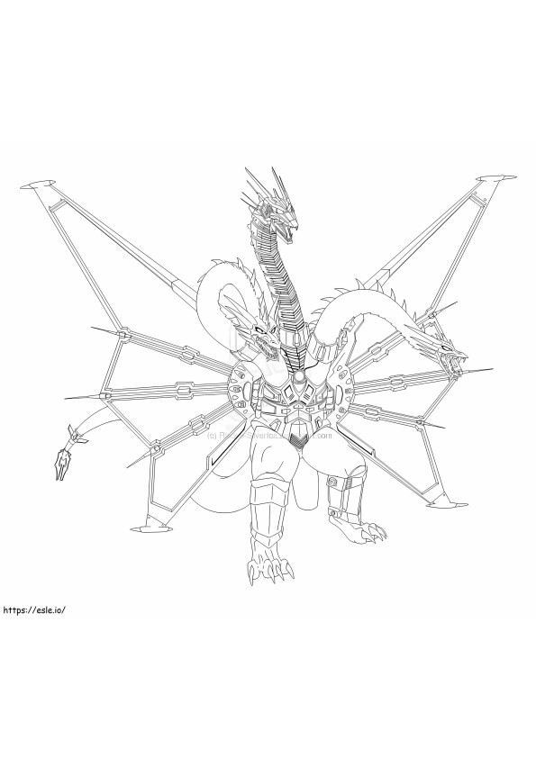 Rey ghidorah coloring page