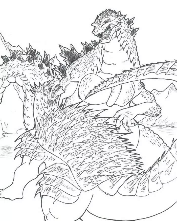 Printable godzilla coloring pages pdf