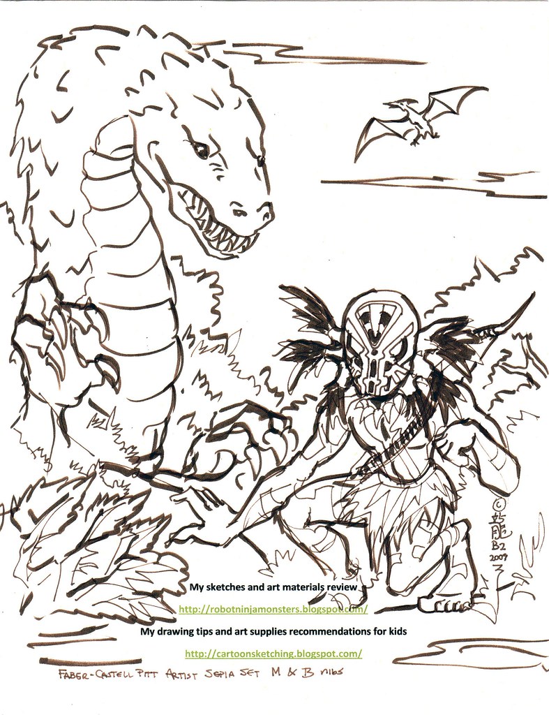 Faber castell pitt artist pen sepia coloring page doodlingâ