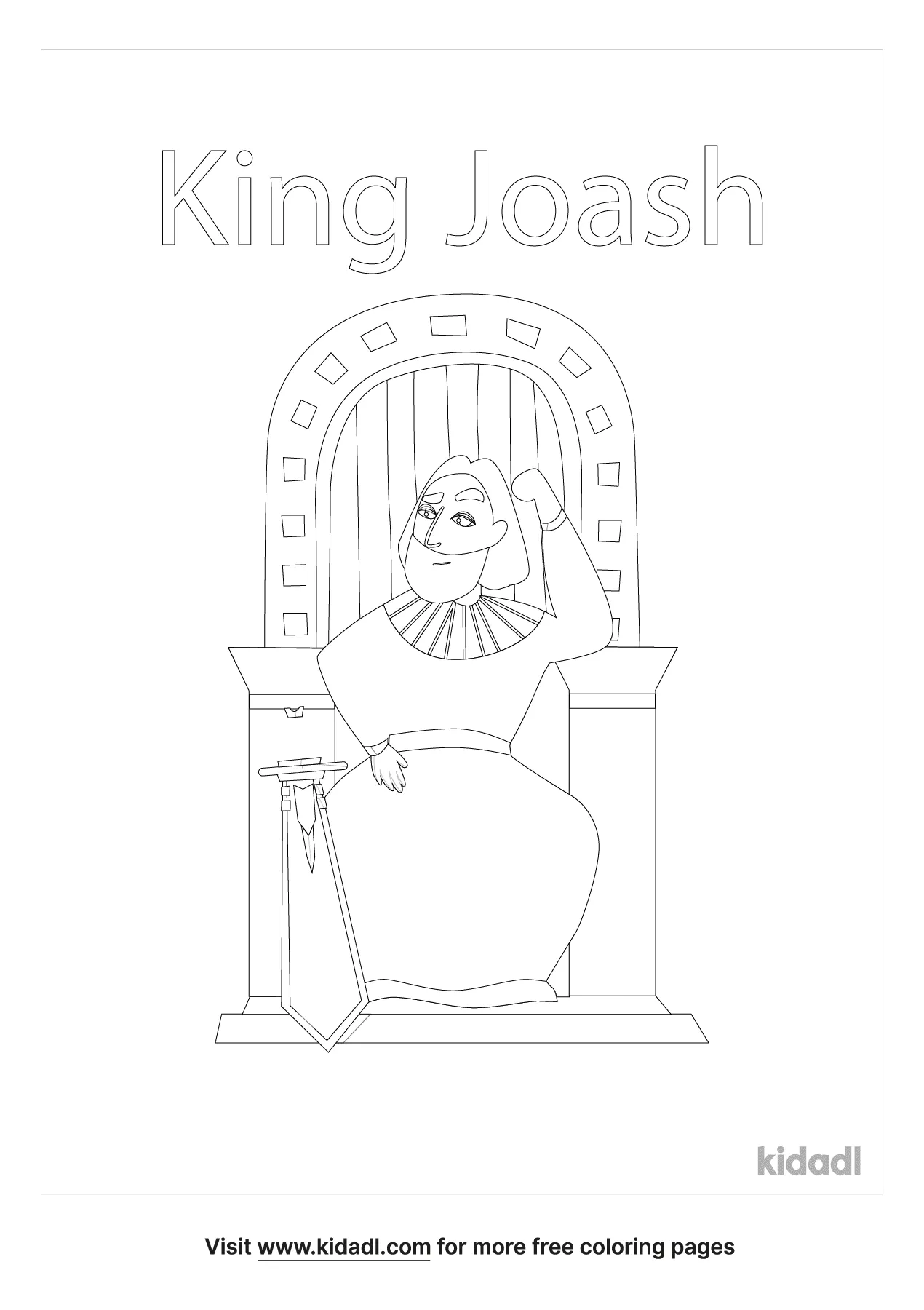 Free king joash coloring page coloring page printables