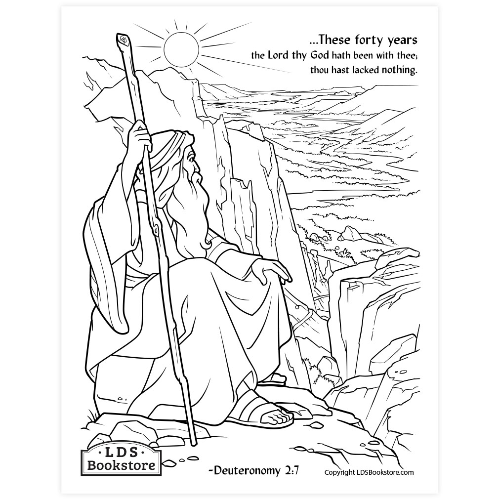 Moses and the promised land coloring page