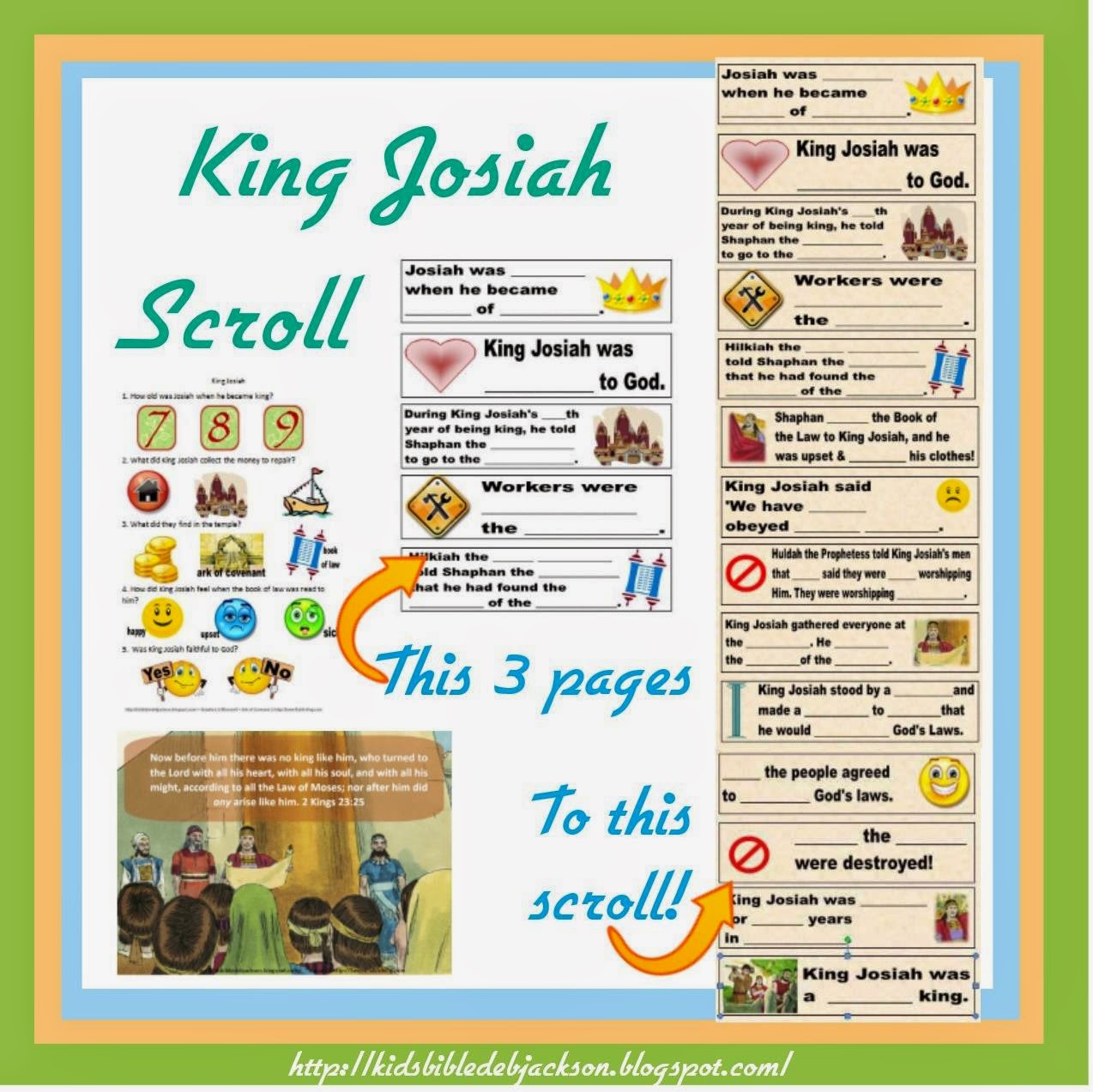 King josiah free printable and lesson