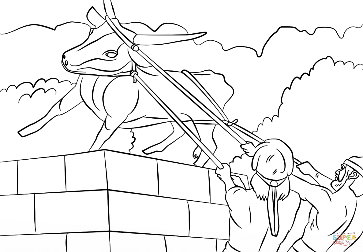 Josiah destroyed the golden calf coloring page free printable coloring pages