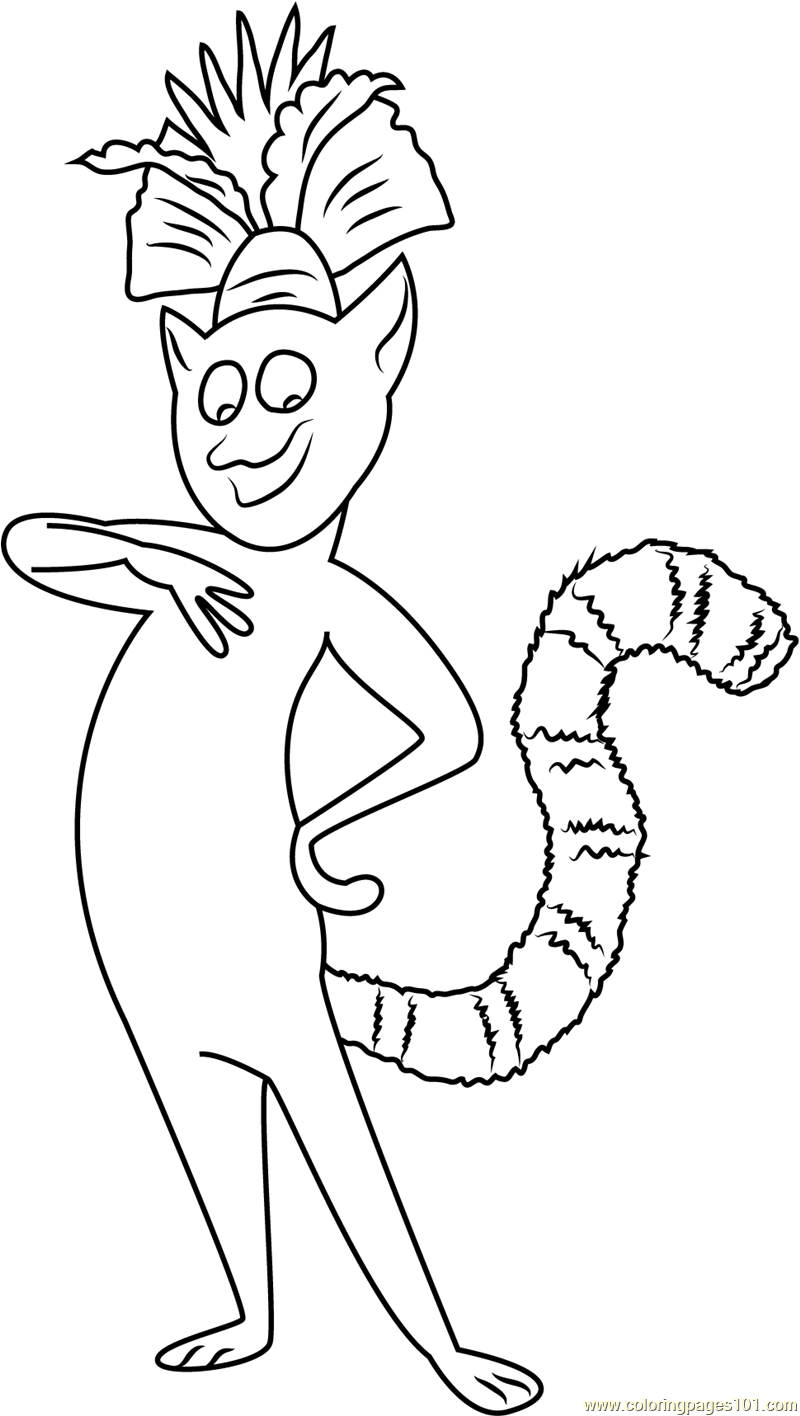 King julien xiii coloring page for kids