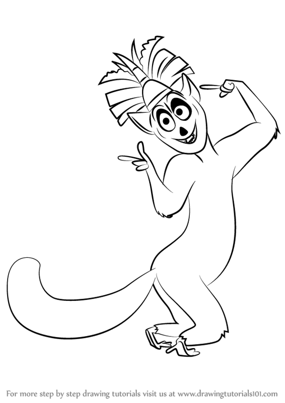 Learn how to draw king julien from all hail king julien all hail king julien step by step drawing tutorials king drawing drawings book art drawings