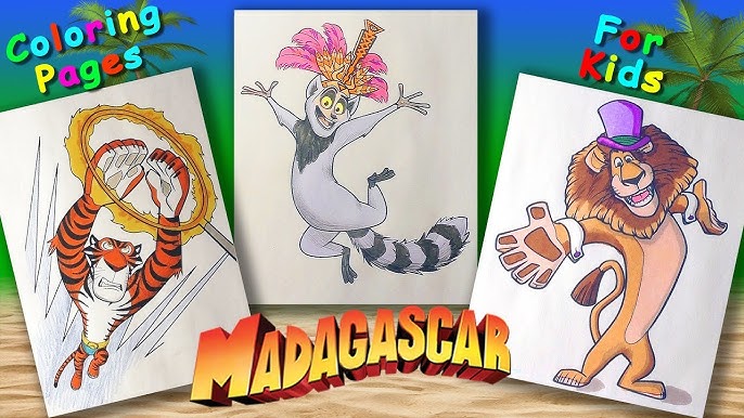 Adagascar coloring pages for kids how to coloring king julien coloring book for children