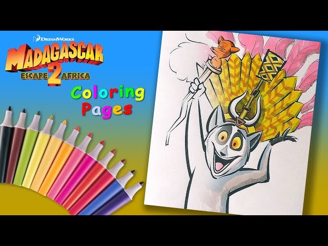 Adagascar coloring pages for kids how to coloring king julien coloring book for children