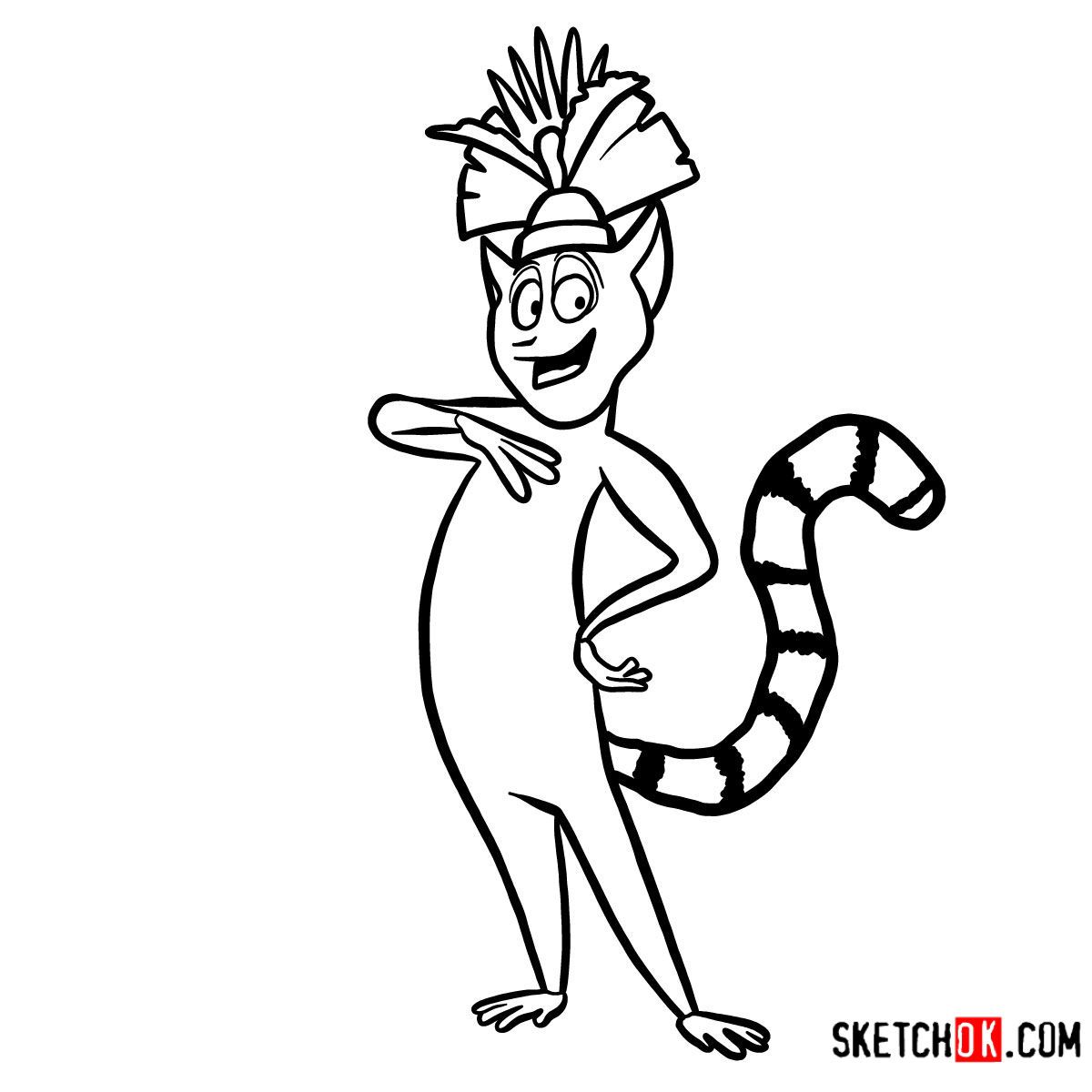 How to draw king julien madagascar