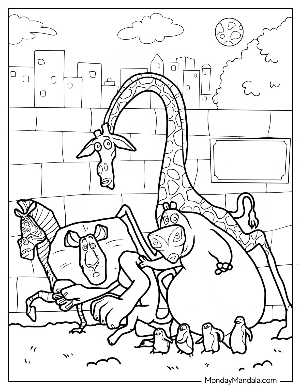 Madagascar coloring pages free pdf printables