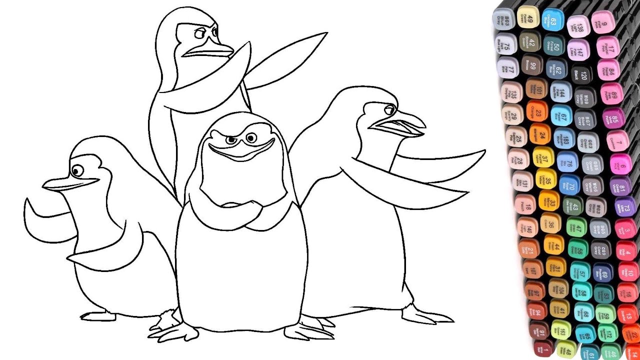 Best free printable penguins of madagascar coloring pages