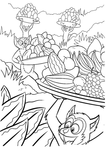 Fruits for a king julien xiii the lemur coloring page coloring pages christmas coloring pages free printable coloring pages