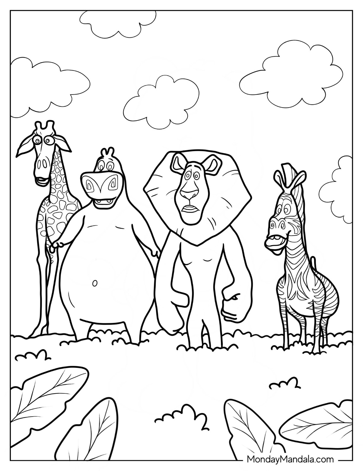 Madagascar coloring pages free pdf printables