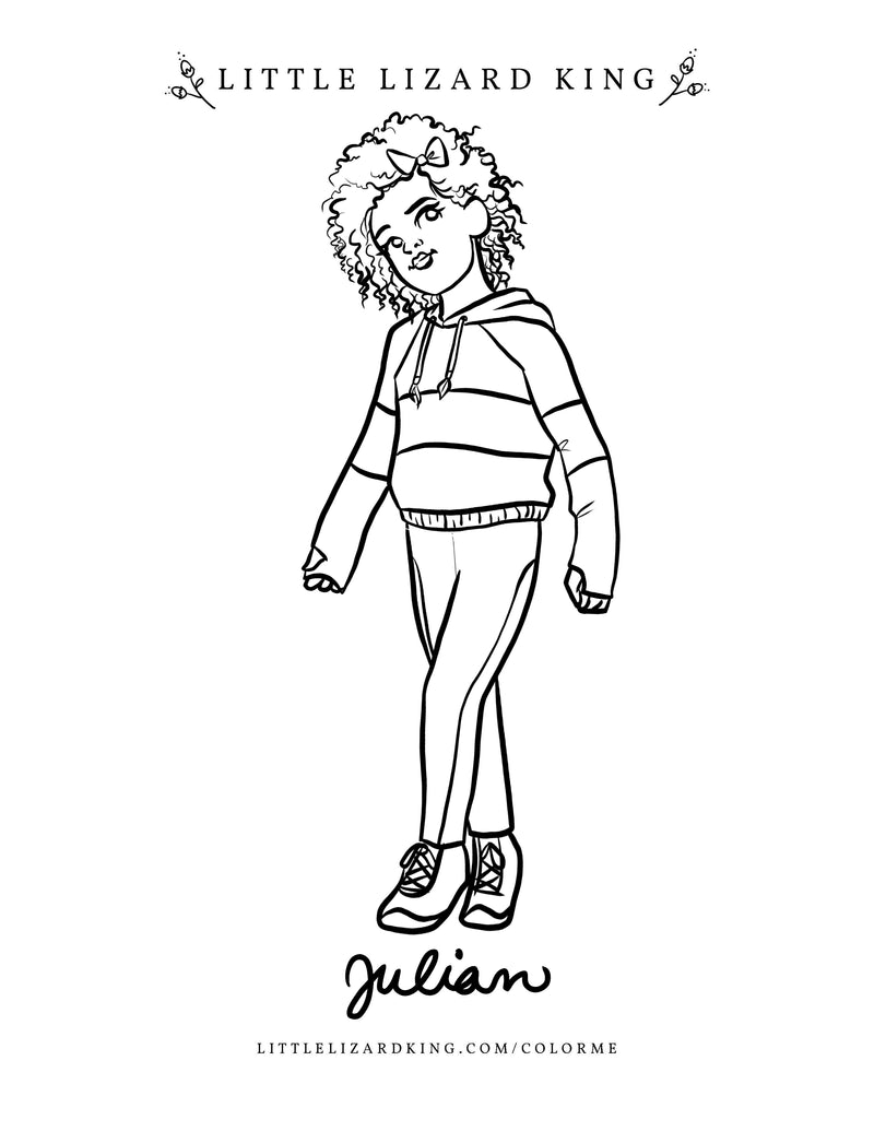 Julian coloring page â little lizard king