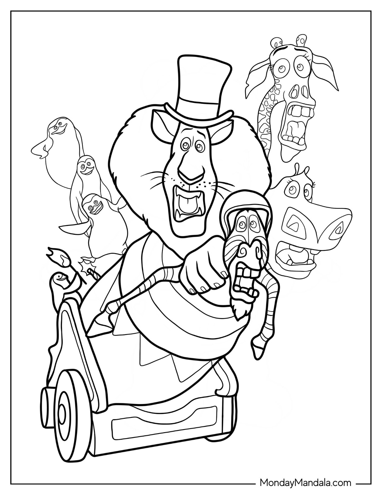 Madagascar coloring pages free pdf printables