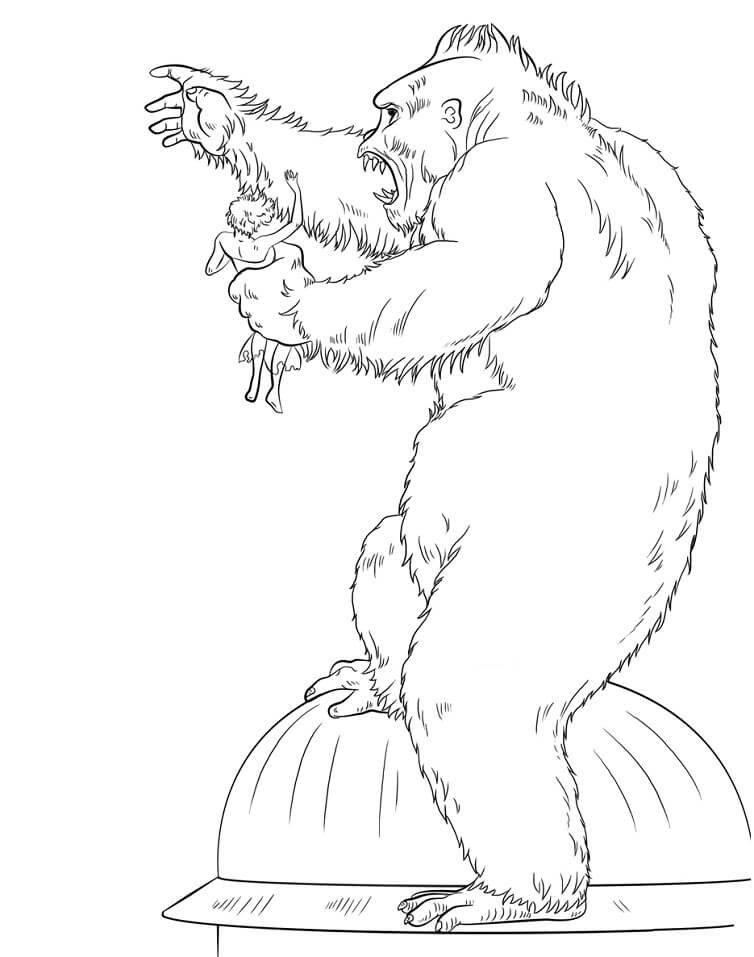 King kong coloring pages printable for free download