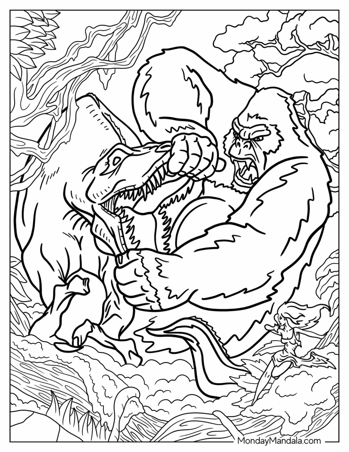 King kong coloring pages free pdf printables