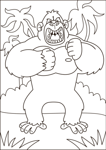 King kong coloring page free printable coloring pages