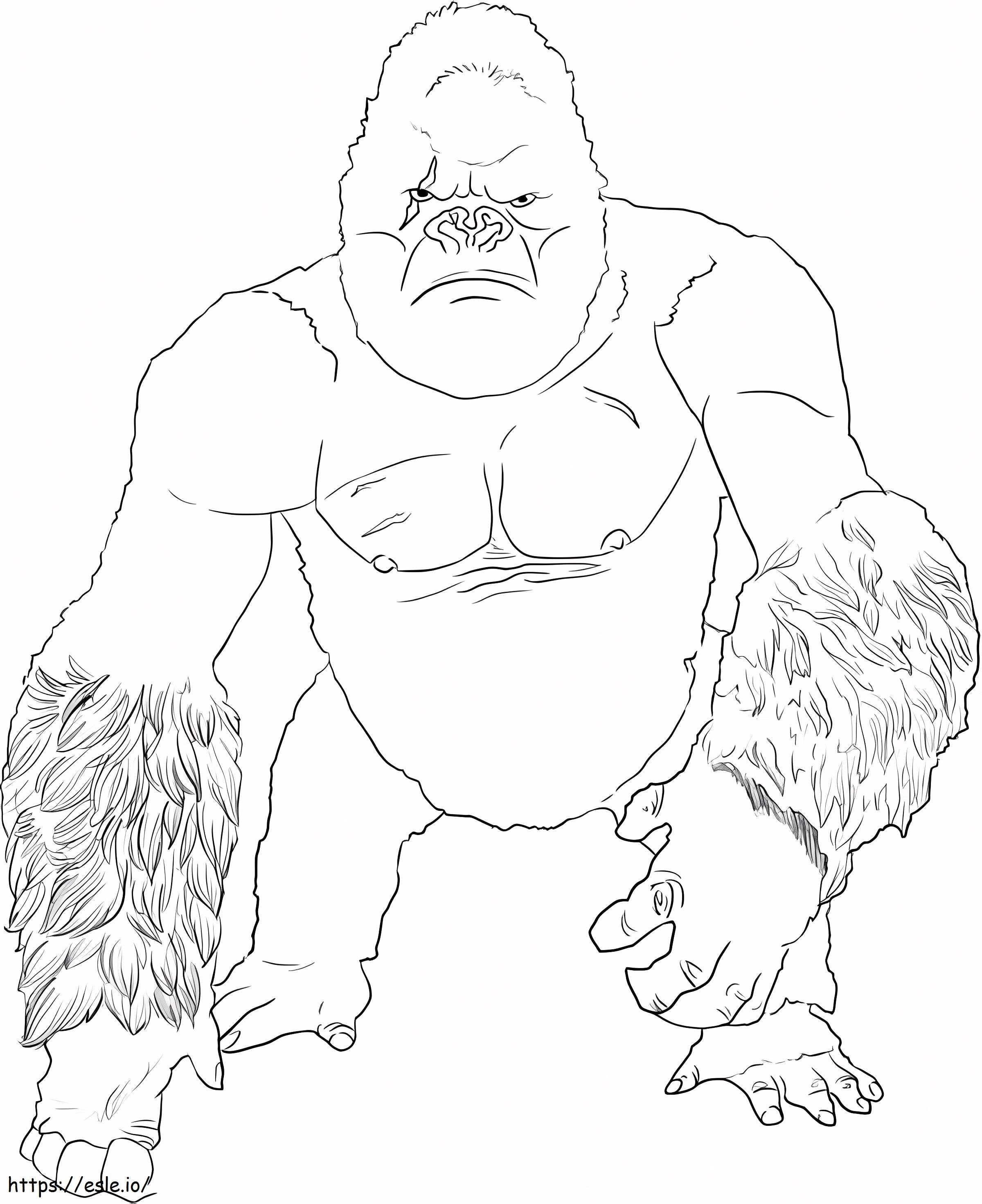 Graceful king kong coloring page