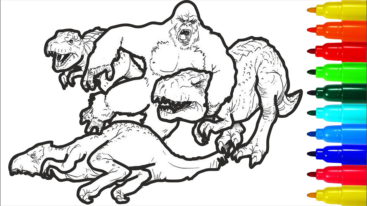 Godzilla vs kong coloring pages