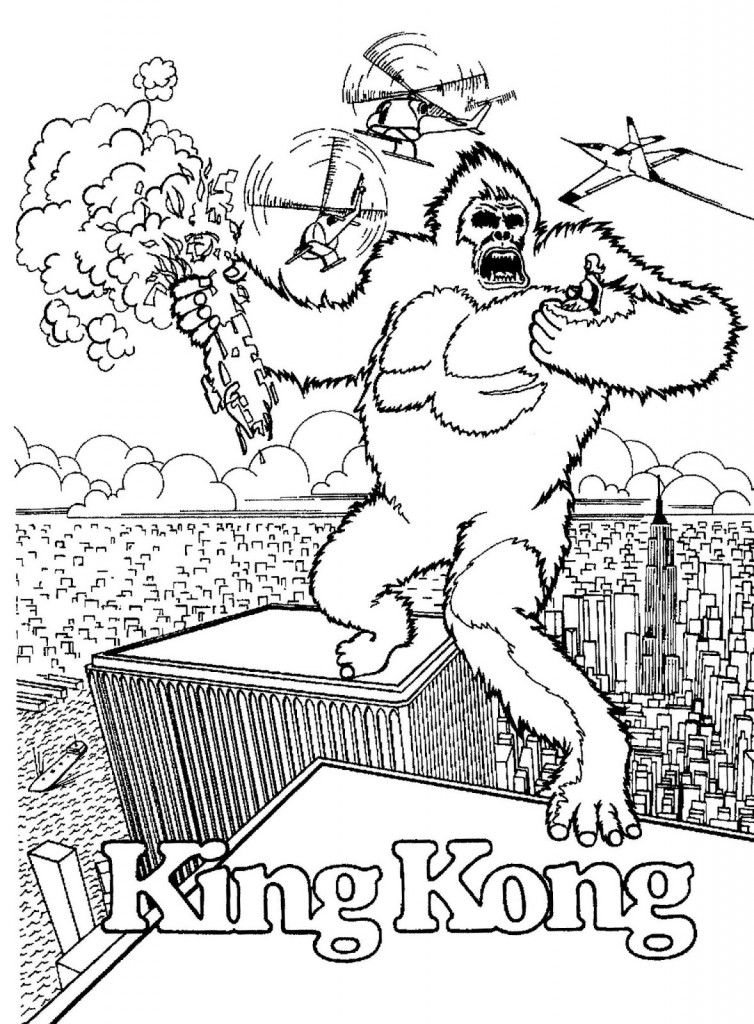 King kong coloring pages printable for free download