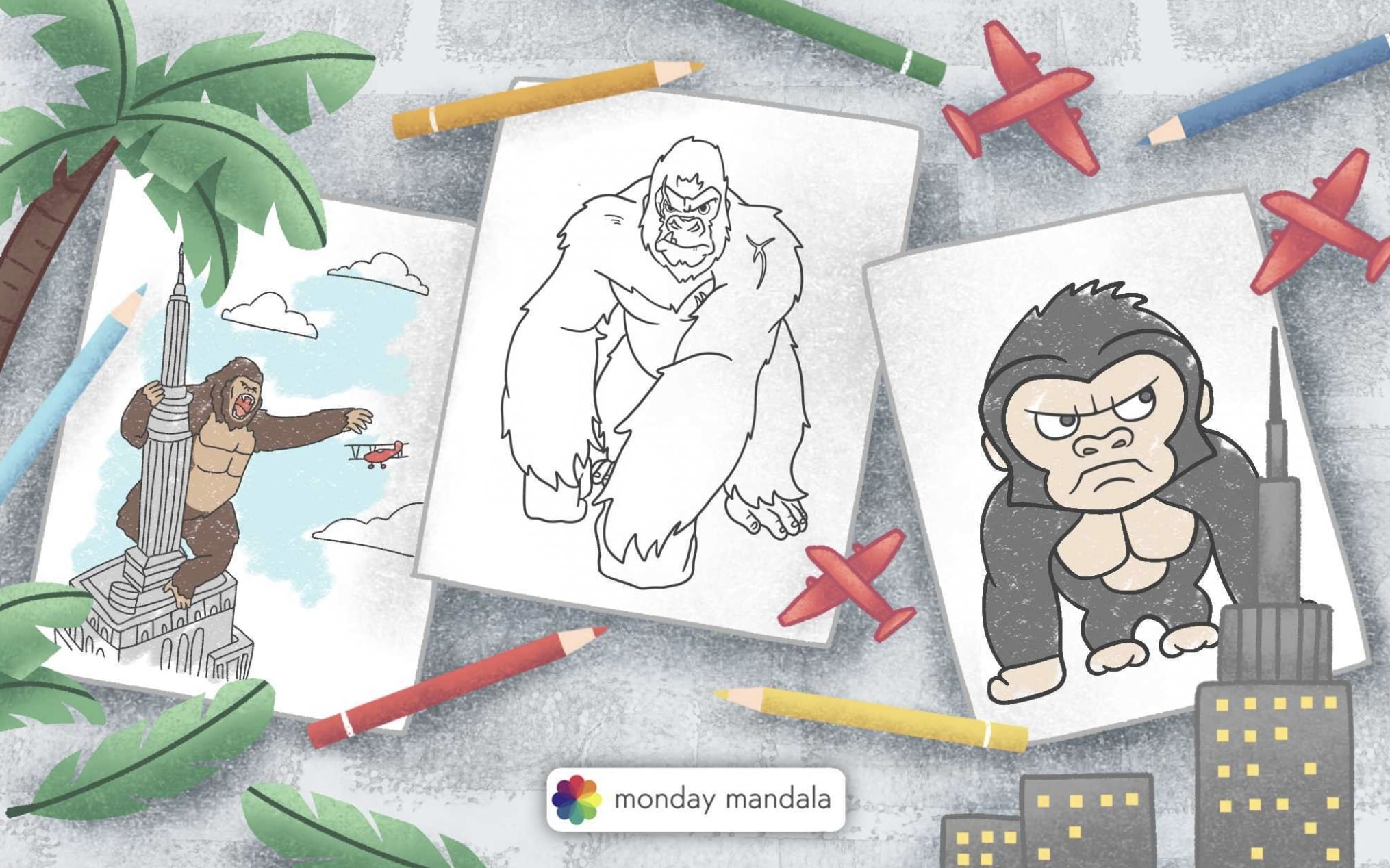 King kong coloring pages free pdf printables