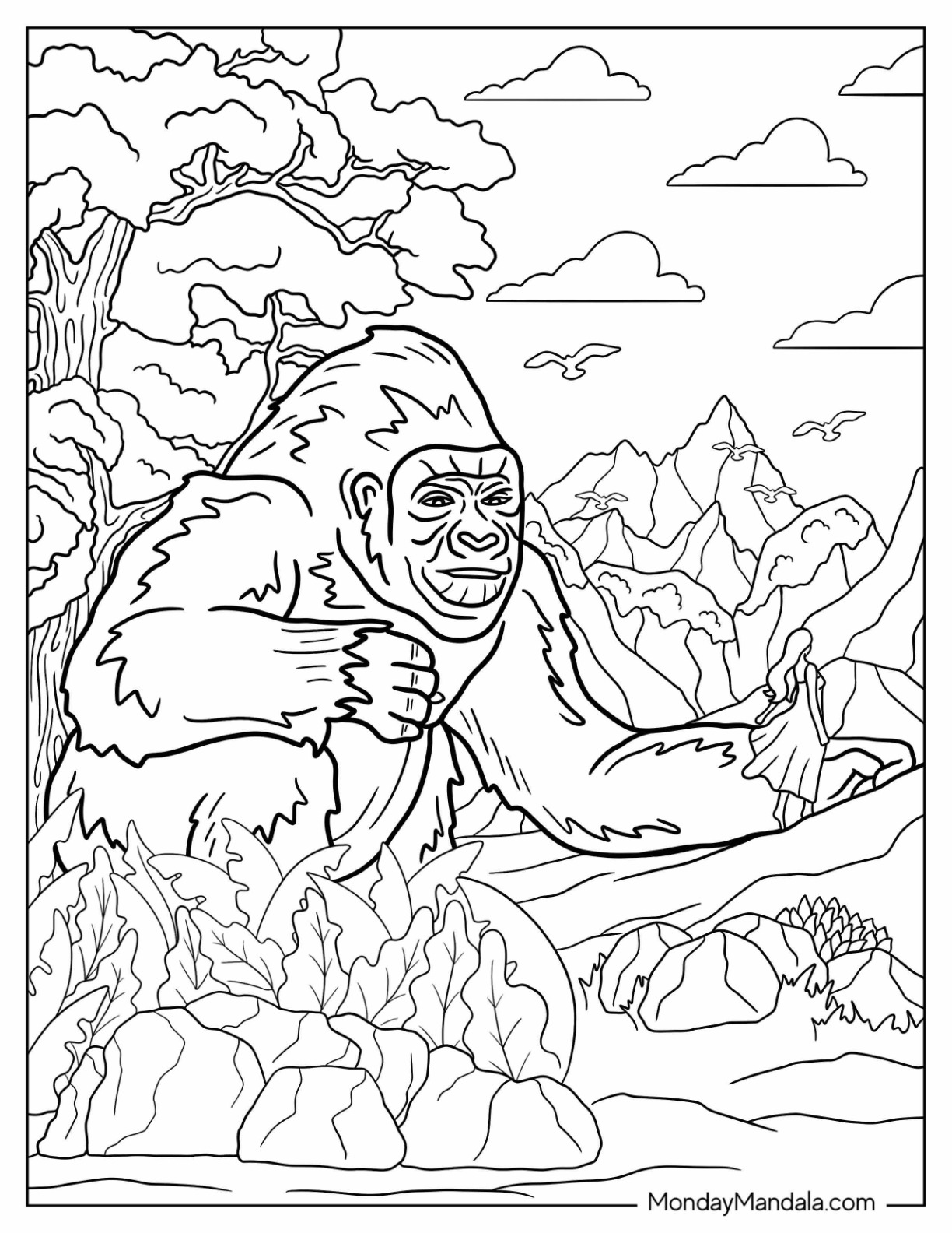 King kong coloring pages free pdf printables