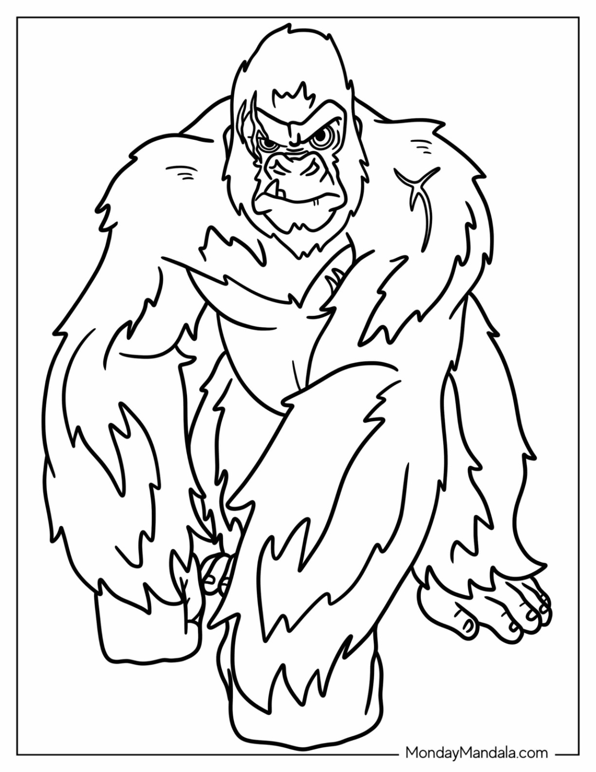 King kong coloring pages free pdf printables