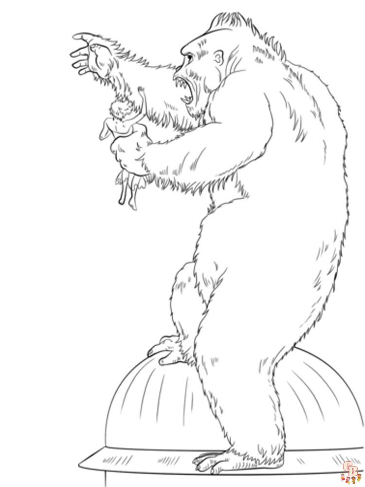 Printable king kong coloring pages free for kids and adults