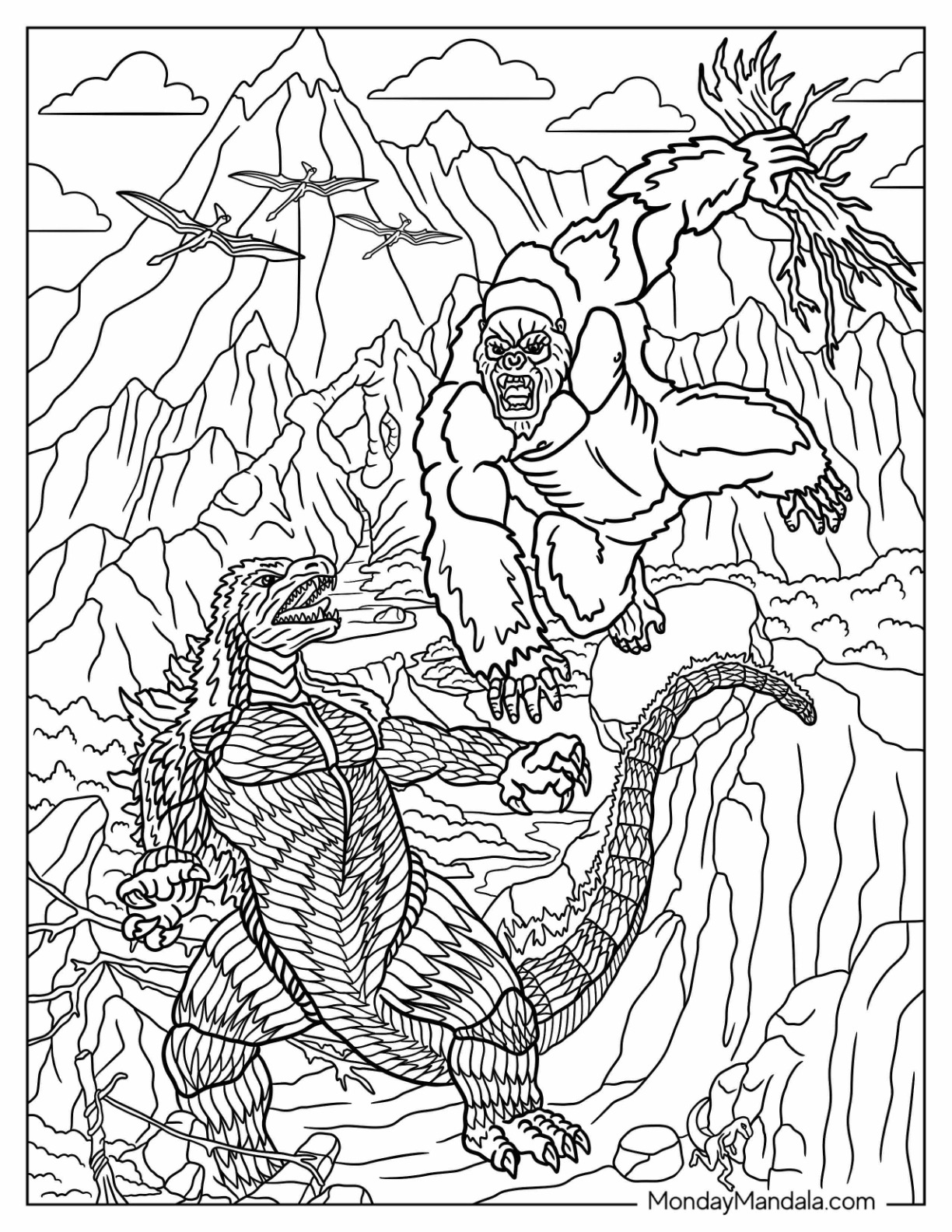 King kong coloring pages free pdf printables