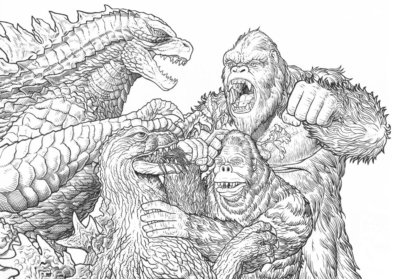 King kong coloring pages print and color