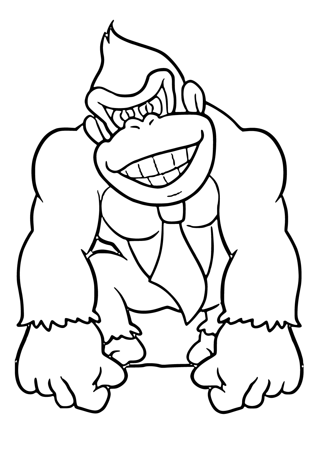 Free printable king kong smile coloring page sheet and picture for adults and kids girls and boys