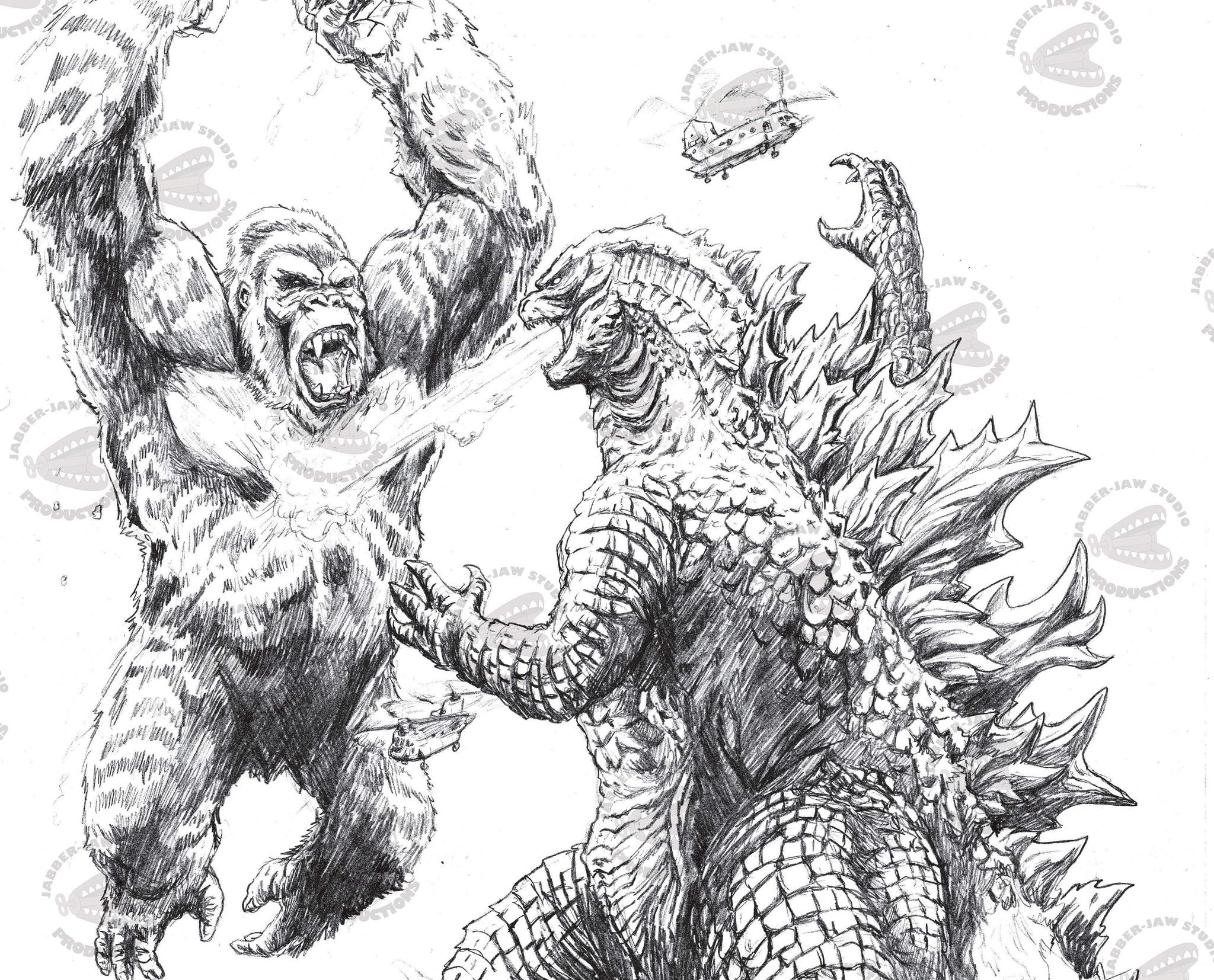 Art of aaron dewyer on x the beginning of what may be my favorite piece this fartune in tuesday to see the finished product godzilla godzillakingofthemonsters kong godzillavskong gojira godzilla monsterverse kaiju