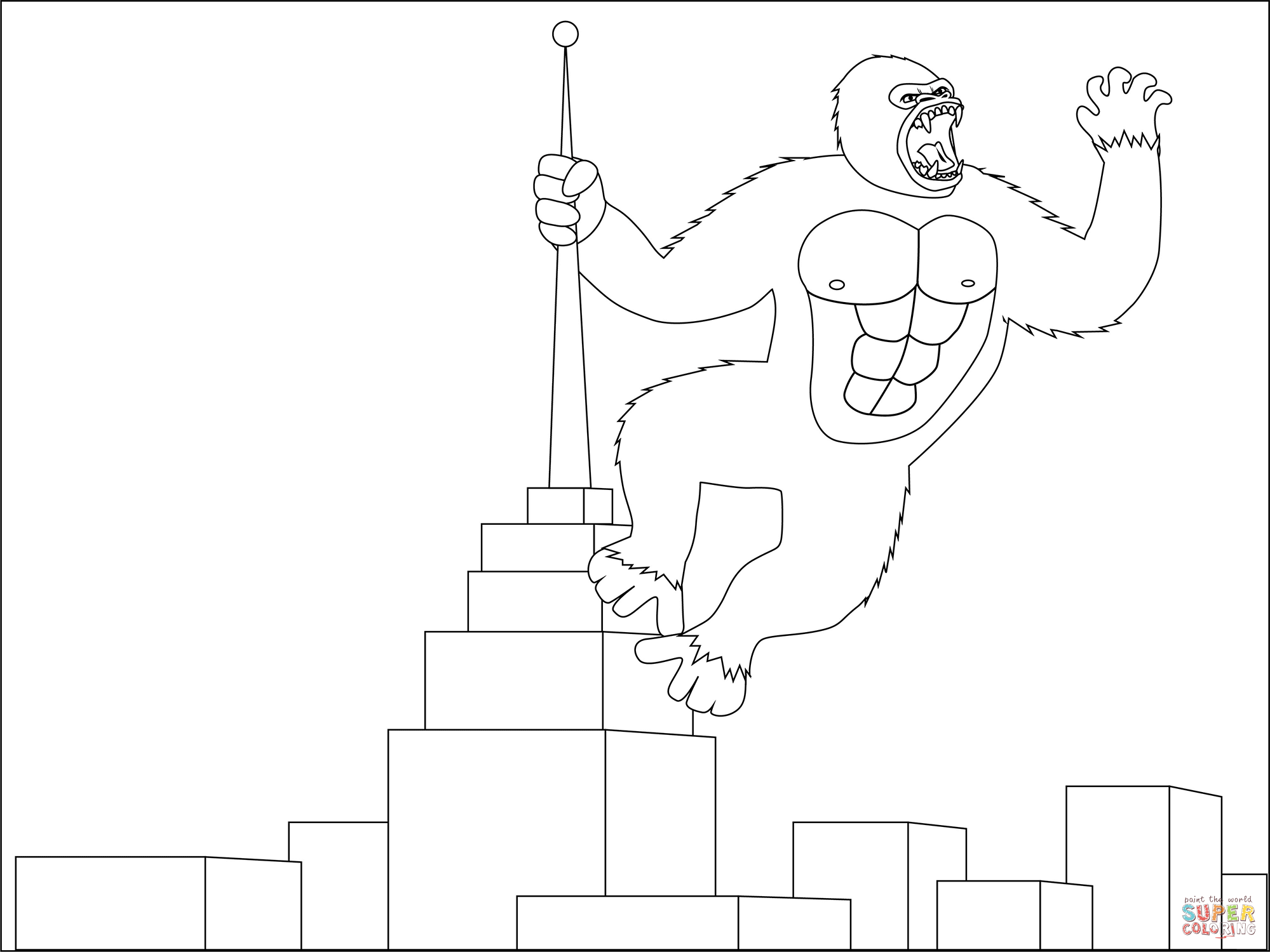 King kong coloring page free printable coloring pages