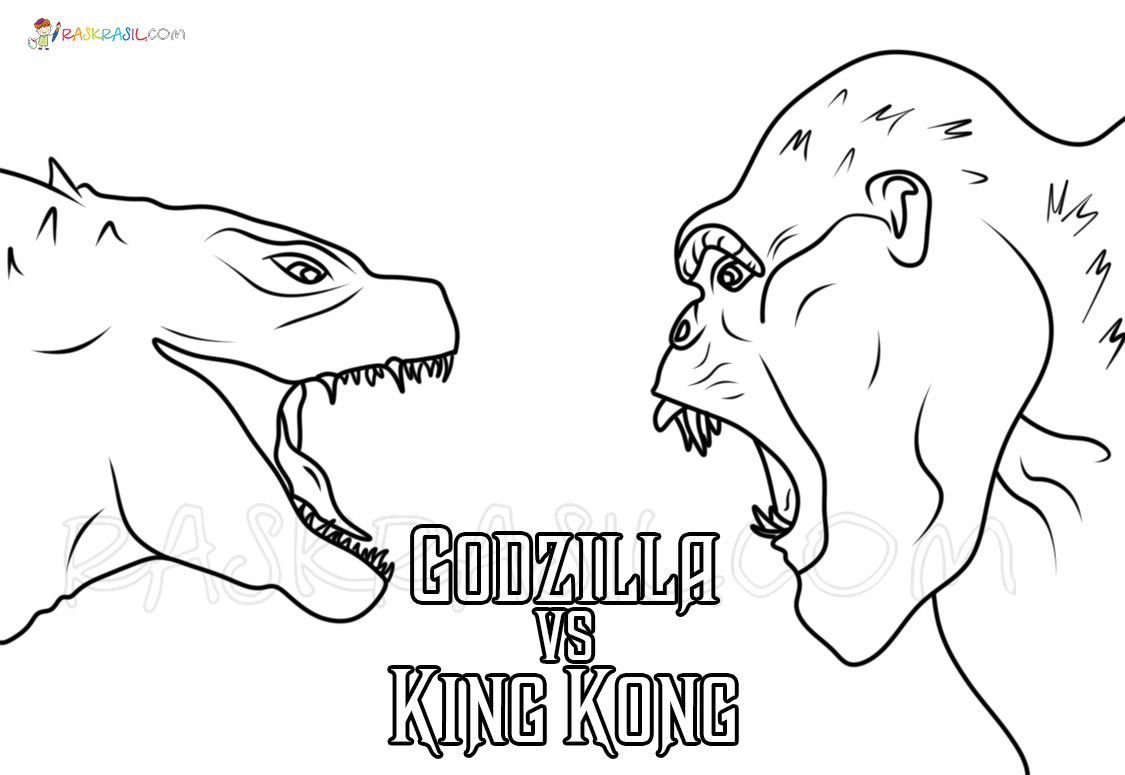 Godzilla vs kong coloring pages new picrtures free printable