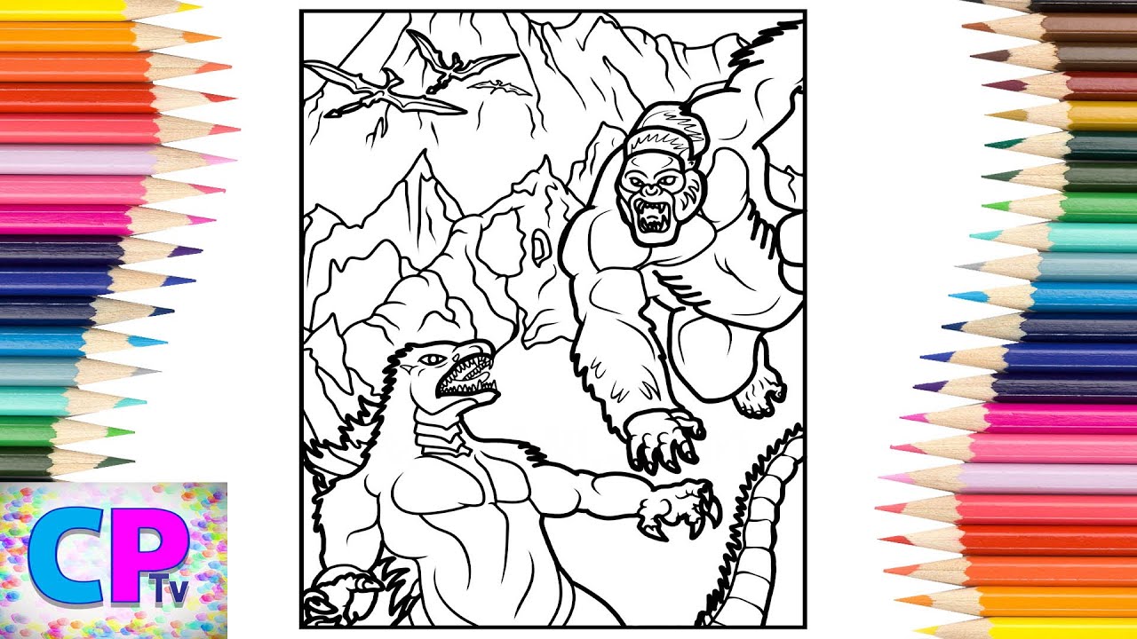 Godzilla vs king kong coloring pagescodeko