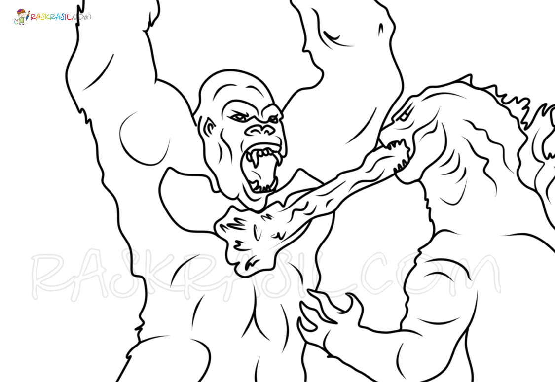 Godzilla vs kong coloring pages new picrtures free printable